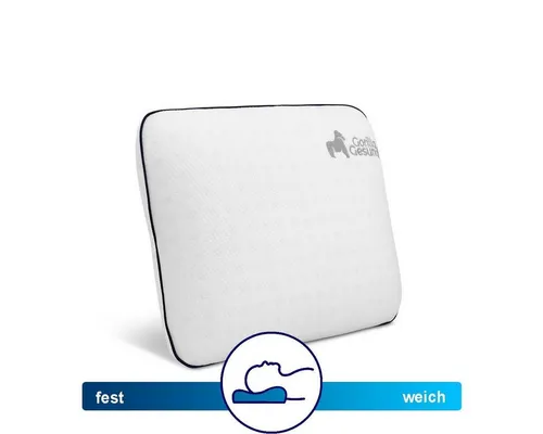 Gorilla Gesund Reisekissen Deluxe Klein - Nackenkissen mit Memory Schaum und Bambusbezug - Nackenkissen für Reisen, 42x33x11 cm, mit belüftetem Memory-Schaum für optimalen Schlafkomfort und Unterstützung der Halswirbelsäule. Kompakt und umweltfreundlich.