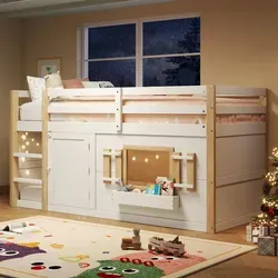 Multifunktionales Kinderbett Etagenbett 90 x 200 cm - Praktisches Hochbett für Kinder, ideal zur Schaffung einer Spielfläche. Inklusive stabilem Lattenrost und belastbar bis 120 kg. Perfekt für kreative Raumgestaltung ohne Matratze.