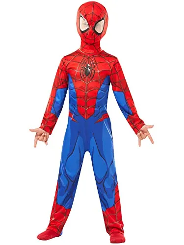 Rubie's 640840S Spiderman Kostüm für Jungen - Kostüm für Kinder (3-4 Jahre), inkl. gedrucktem Overall und Snood, ideal für Halloween und Verkleidungen. Erfüllt alle Sicherheitsstandards.