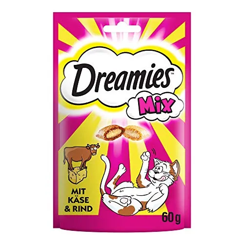 Dreamies Katzensnacks Katzenleckerli Mix mit Käse & Rind, 6 Packungen (6 x 60g)