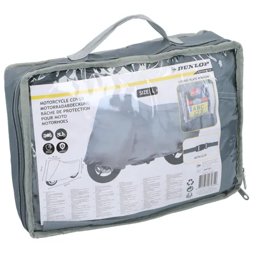 Dunlop Motorradabdeckung Größe L 228 x 99 x 124 cm Wetterfest PVC