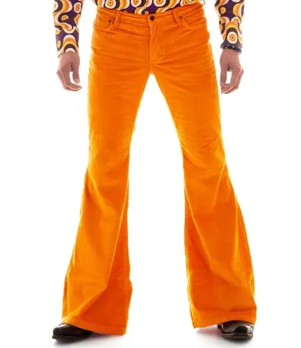 COMYCOM Herren Cord Schlaghose orange W31/L34 von Comycom