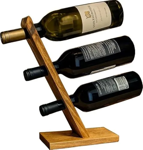 F.Lupinski Weinflaschenhalter aus Eichenfassdauben für 1–3 Flaschen | Handgefertigter Weinhalter Holz | Geschenkidee für Weinliebhaber | Weinständer | Weinflaschenhalterung | Wein Deko Accessoire