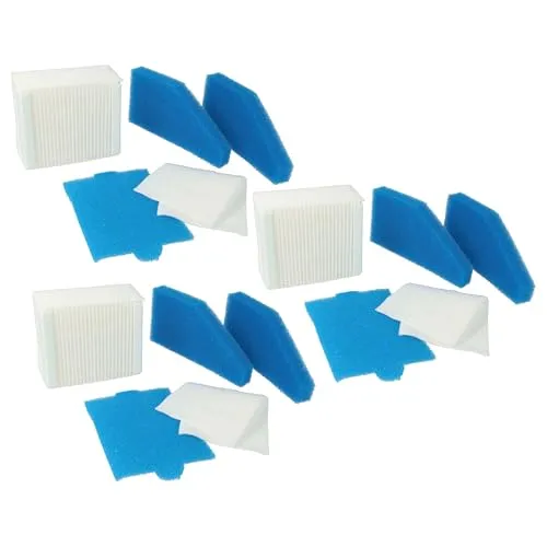 vhbw Filter-Set kompatibel mit Thomas Aqua+ Multi Clean X8 Parquet, Perfect Air Animal Pure, Aqua+ Pet & Family Staubsauger - 15x Filter