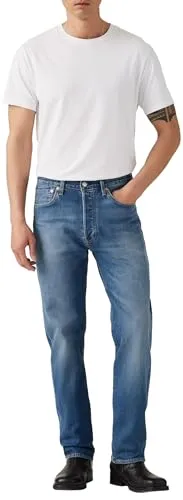 Levi's 501 Original Straight Jeans mit Markenlabel - Lässige Herren-Straight-Jeans von Levi's® mit gerader Beinform und normaler Leibhöhe. Robuster Denim-Stoff sorgt für Pflegeleichtigkeit und Vielseitigkeit im Alltag.