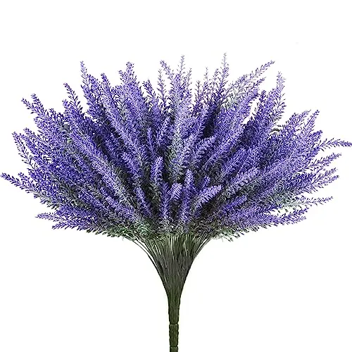Butterfly Craze Künstlicher Lavendel 4-teiliges Bundle - Lebensechte Seidenpflanzen Basteln oder die Ideal Kombinieren mit Anderen getrockneten Blumen wie lila Rosen, um Hochzeitssträuße zu gestalten