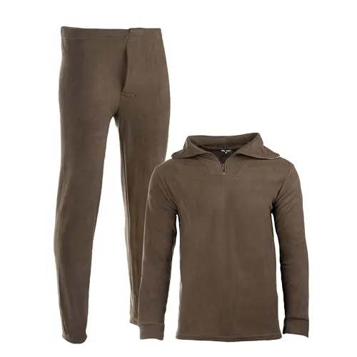 Thermo Fleece Unterwäsche m.RV. oliv, Ober+Unterteil -NEU- - Funktionsunterwäsche in Größe S, ideal für kalte Tage mit hohem Tragekomfort und optimaler Wärmeisolierung.