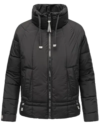 Navahoo Damen Steppjacke Oversized mit Fledermausärmeln