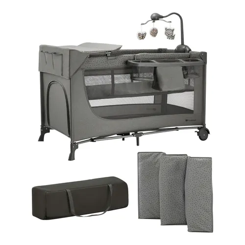 Kinderkraft JOY 2 ACC Kinderbett 3 in 1 in grau von Kinderkraft