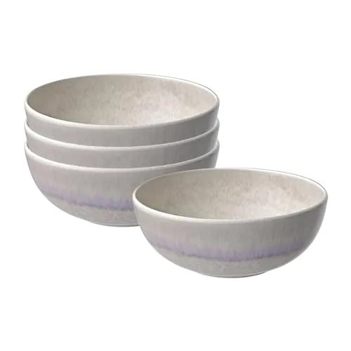 like. by Villeroy & Boch Perlemor Sand Schüssel 590 ml - 4er Set - Schalen & Schüsseln, trendige Pottery-Kollektion mit einzigartigen Farbnuancen durch spezielle Glasur - ideal für Müsli, Bowls und Snacks.