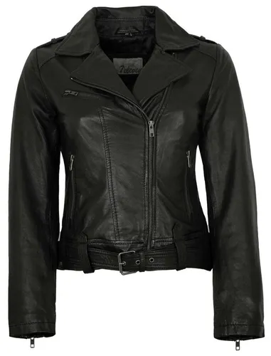 7eleven Lederjacke Juliette 7eleven - Damen Lederjacke Bikerjacke Lammnappa schwarz