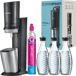SODASTREAM Crystal 3.0 Wassersprudler mit 3 Glaskaraffen in schwarz von SodaStream