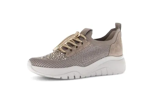 Gabor Damen Low-Top Sneaker, Frauen Sneaker,schnürschuhe,schnürer,Passform,Comfort,wechsel-Fussbett,Optifit,rot,Rabbit (Glitter),35 EU / 2.5 UK