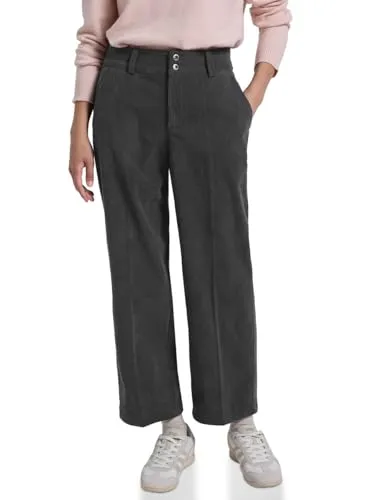 Street One Studio Damen 3715842 Straight Leg Cordhose, Shore Grey, 44W x 28L