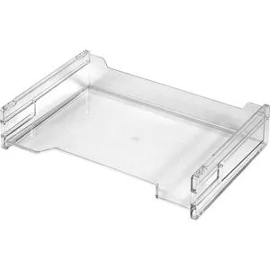 Herlitz Briefablage 1610393, A4 quer, transparent, stapelbar, Kunststoff