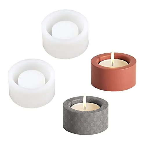 Feliciay 2 Stück Kerzenhalter-Form, Silikonform Teelichthalter，Kerzenhalter Form, Beton Gießform Kerzen für Candle Holder, DIY Harzguss, Duftkerzen, Seifen，Schmuck Behälterform