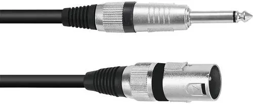 Omnitronic 3022519C XLR Adapterkabel [1x XLR-Stecker 3 polig - 1x Klinkenstecker 6.3 mm (mono)] 5.00 m Schwarz
