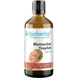 Bioherba Blutzucker Tropfen Tinktur 100 ml - Nahrungsergänzungsmittel zur Unterstützung des Wohlbefindens, in praktischer 100 ml Flasche für den täglichen Gebrauch.