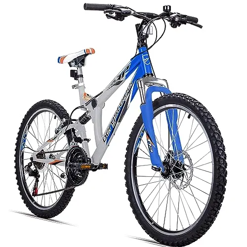Bergsteiger Montreal 20 - 24 Zoll Kinderfahrrad - Mountainbike mit 18 Gang-Schaltung von Shimano und Vollfederung, ideal für Jungen und Mädchen im Alter von 6-13 Jahren, perfekt für den Schulweg.