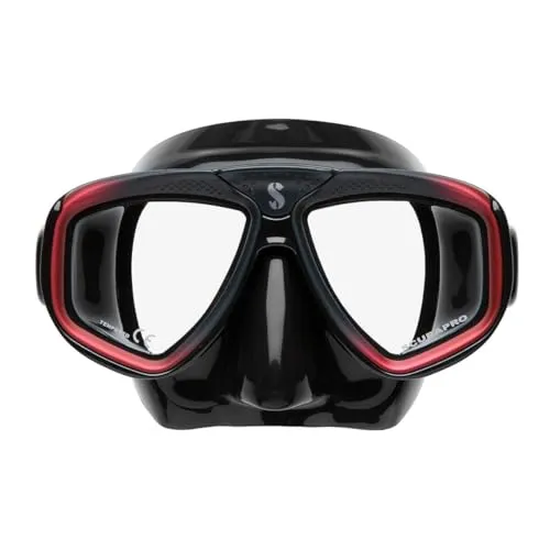 Scubapro Zoom-Maske - Schwarz/Rot, Unisex - Taucherbrille mit Advanced Fit-Technologie für präzise Passform und hohen Komfort. Ideal für Kaltwasser und kompatibel mit verschiedenen Tauchflaschen.