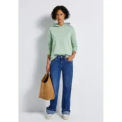 Street One Damen Sweatshirt mit Kapuze in Serene Green, Größe 42 - Stylisches Hoodie Shirt für Damen, unifarbene Optik und angenehmer Tragekomfort, ideal für Freizeitlooks.