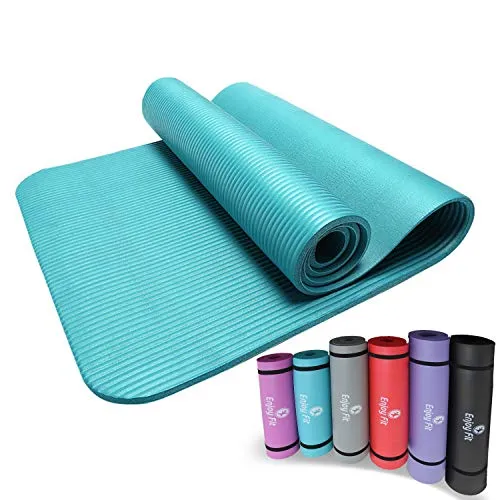 Enjoy Fit Gymnastikmatten mit Gurte Eine Vielzahl von Farben und Spezifikationen Keine Phthalate Yogamatten Einseitige rutschfest leicht zu reinigen (Blau, 183*61*0.8)