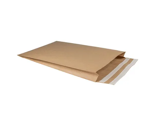 Versandtasche Faltentaschen 340+80x420+80 mm - 250 Stück braun - Praktische Faltentaschen aus FSC-zertifiziertem Papier, ideal für den Versand. Mit 250 Stück in braun sind sie umweltfreundlich und bieten eine zuverlässige Lösung für Ihre Versandbedürfnisse.