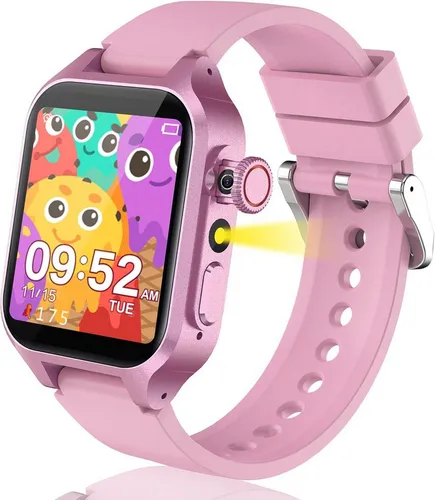 Ruopoem Kinder Smartwatch mit SIM-Karte und Spielen - Smartwatch für Kinder mit 32 Lernspielen, HD-Kamera und MP3-Player. Robustes Design und lange Akkulaufzeit machen sie zum perfekten Begleiter für Kinder von 3 bis 12 Jahren.