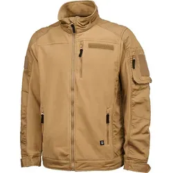 Brandit Fleece Ripstop Jacket in camel, Größe: 7XL - Funktionsjacke aus warmem, weichem Fleece und robustem Ripstop-Material. Ideal für Outdoor-Aktivitäten mit mehreren Taschen und verstellbarem Saum.