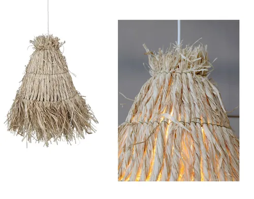 Chic Antique Hängelampe mit geflochtenem Lampenschirm Ø 30cm - Deckenlampe im Vintage-Stil, geflochtener Lampenschirm aus Naturfarben, ideal für eine gemütliche Atmosphäre in jedem Raum.