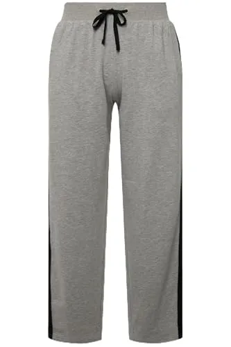 Ulla Popken Damen große Größen Übergrößen Plus Size Jogginghose, Seitenstreifen, Elastikbund, Taschen hellgrau mélange 54+ 821657134-54+