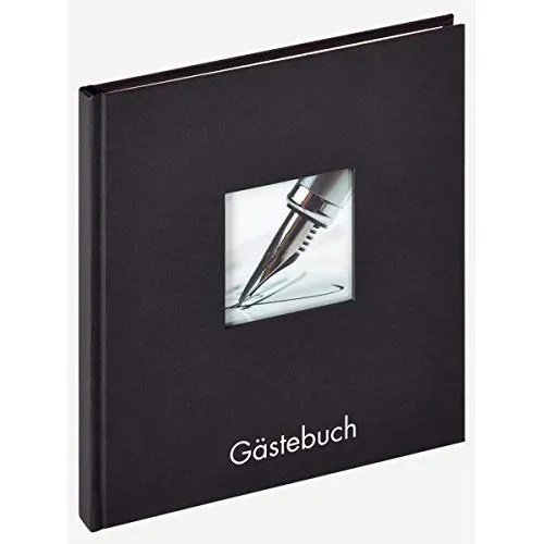 walther design Gästebuch schwarz 23 x 25 cm mit Cover-Ausstanzung und Prägung, Fun GB-205-B