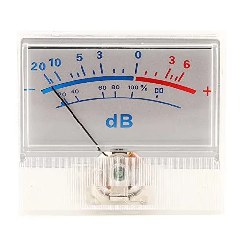 VU Meter P-55 Mini-Verstärkerpegel Dezibel Messgerät -20 - +6 dB Leistungsverstärker DB Messgerät mit Zeiger für Heimwerker und Heimaudio