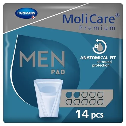 MoliCare Premium MEN PAD - Inkontinenz-Einlage für Männer - Inkontinenz Schutzhosen & Unterwäsche mit v-förmiger Passform für optimalen Tragekomfort und schnelle Absorption, ideal für diskrete Anwendung bei Blasenschwäche.