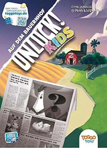 Asmodee, Unlock! Kids – Auf dem Bauernhof, Kinderspiel, Rätselspiel, 1-4 Spieler, Ab 6+ Jahren, 20 Minuten, Deutsch