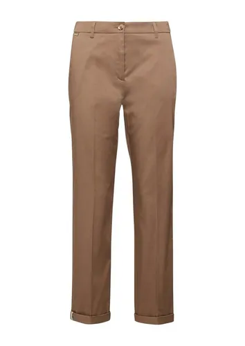 s.Oliver 7/8-Hose Chinohose mit Turn-up aus Baumwollsatin in braun (Größe 36)