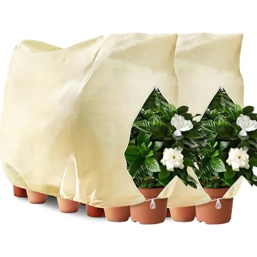 Winterschutz für Pflanzen 120x180cm Frostschutz Pflanzen Abdeckung 2PC Pflanzenschutz Winter mit Reißverschluss Zugband und Reißfest Atmungsaktiv und Wiederverwendbar Pflanzenschutz für Kübelpflanzen