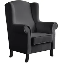 Beautysofa Ohrensessel Dunkelgrau, 1-Sitzer, 88x118x86 cm – Stilvoller Komfort für Ihr Zuhause - Eleganter Ohrensessel im modernen Design, ideal für Wohnzimmer oder Büro. Mit hochwertigem Bouclestoff und komfortabler Polsterung bietet er sowohl Stil als auch Bequemlichkeit.