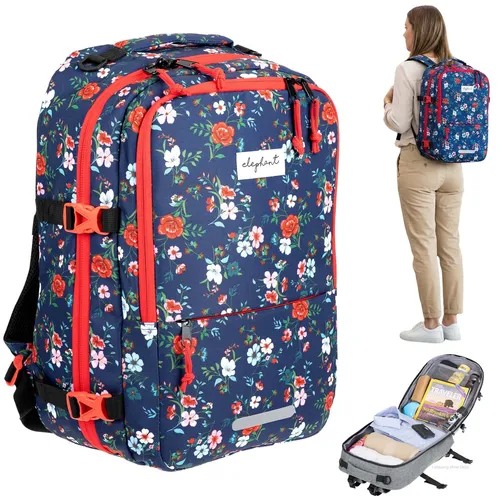 Damen Rucksack Elephant Fly ML – Handgepäck Blau - Leichter Kabinenrucksack für Damen im IATA-Standard, 2 Hauptfächer, Laptopfach (15,6