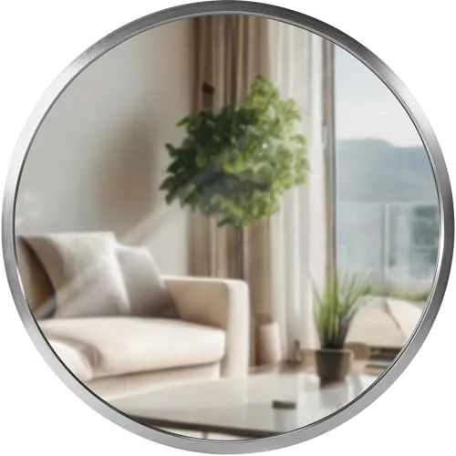 CLP Wandspiegel Elsie - Rund, Modern, Silber - Eleganter Wandspiegel mit Metallrahmen in Silber, erhältlich in 30, 45, 60 und 80 cm. Ideal für moderne Wohnräume und sorgt für eine stilvolle Raumvergrößerung.