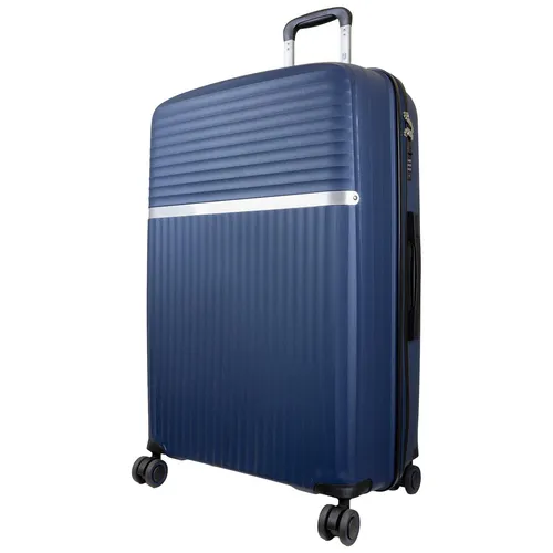Monopol Großer Reisekoffer L Trento Hartschalenkoffer PP Trolley 4 Rollen (Blau)