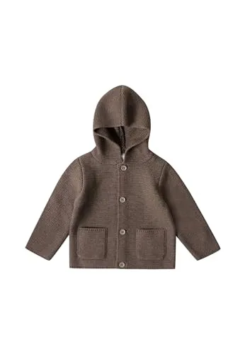 Stellou & friends CardiganStrickjacke für Baby & Kleinkind mit Knöpfen in HolzOptik, Mädchen & Jungen Hochwertige Kleidung aus 100% Baumwolle, Perfekt für Herbst & Winter 62/68 Hellbraun