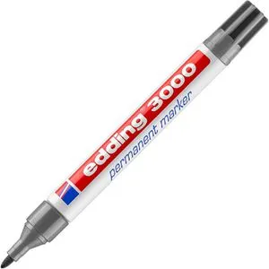 Edding 3000 Permanentmarker, Strichbreite 1,5 - 3 mm, grau in grau von edding