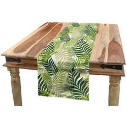 Abakuhaus Tischläufer Esszimmer Küche Rechteckiger Dekorativer Tischläufer, Frühling Tropic exotische Palmen beige 40 cm x 300 cm