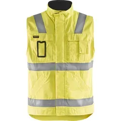 Blakläder High Vis Weste 8505 1804 - Gelb/Marineblau, Größe L - Arbeits- & Schutzkleidung mit 5 cm Reflexstreifen für optimale Sichtbarkeit, verstellbarem Bund und praktischen Taschen für Werkzeug und Handy.