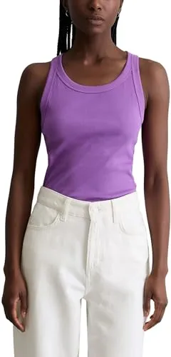 Marc O'Polo Denim Damen Tanktop Slim Fit, Lila (Grand Violet), Größe L
