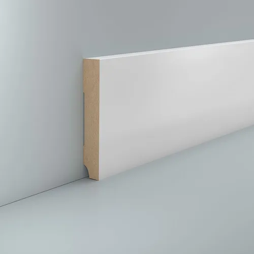 MDF Sockelleiste weiß 16 x 100 MDF foliert RAL 9016 Weiße Fußleiste Modern