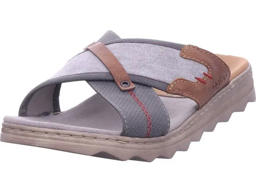 Rieker Herren Pantoletten 21695 – Bequemer Slipper für den Sommer - Bequeme Pantoletten aus Glattleder und Kunstleder, ideal für Freizeit und Garten. Flacher Absatz und pflegeleichtes Material sorgen für hohen Tragekomfort.