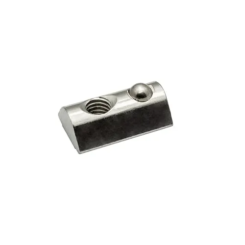 KLAK 40 - Edelstahl Nutenstein mit Federkugel und Steg M6 Nut 8 für Aluprofil 40-er - 100 Stück