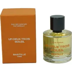 Bastille Un deux Trois Soleil Eau de Parfum Naturelle 50 ml - Eau de Parfum mit 95 % natürlichen Inhaltsstoffen, warmer Duft mit Vanille und Mandel, ideal für unbeschwerte Sommertage.